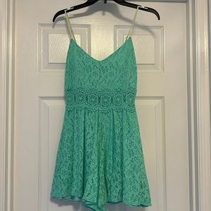 Bright teal romper